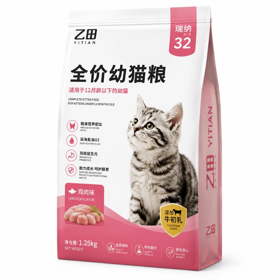 全价幼猫粮粉色包装