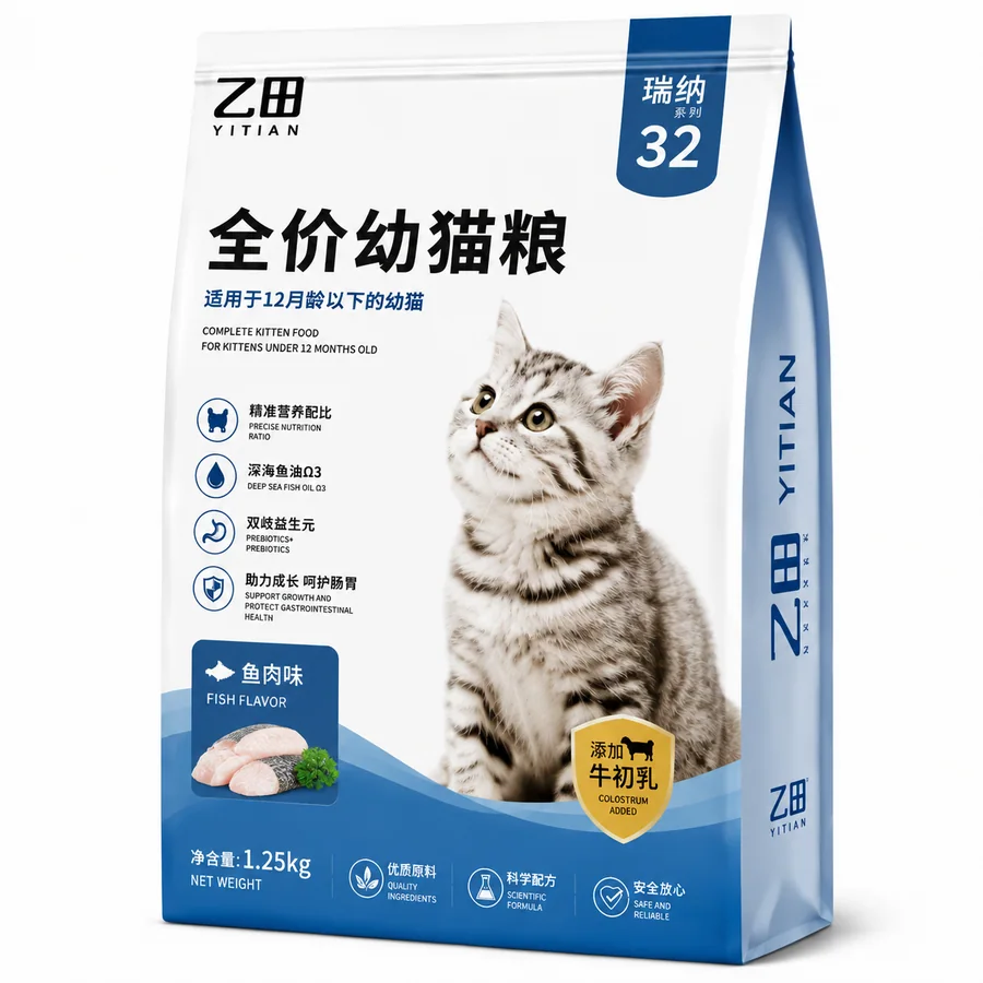 全价幼猫粮蓝色包装